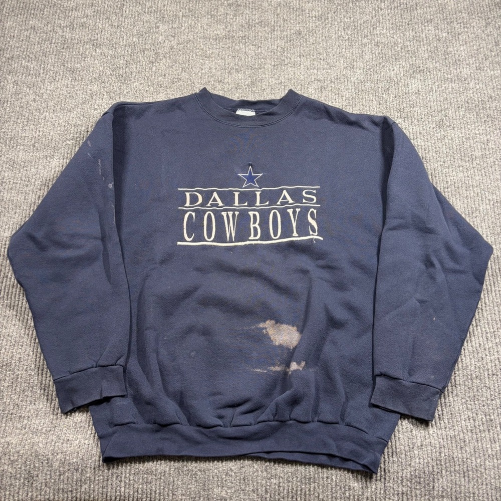 Vintage Logo 7 Sweatshirt Men's XL Dallas Cowboys Navy NFL Football Distressed
